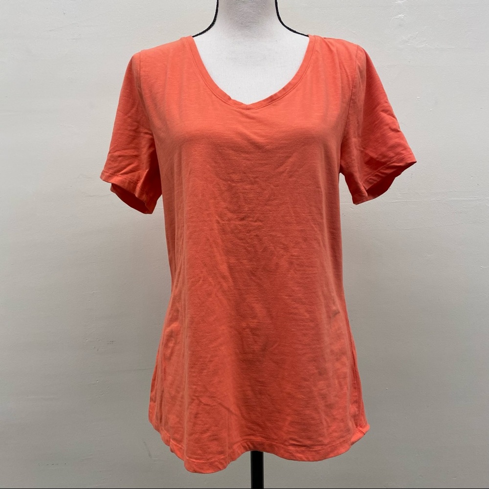Motto Orange Tangerine V-Neck T-Shirt